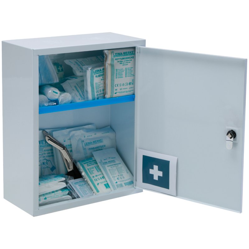 LEINA-WERKE boîte de secours Medisan A, blanc/nacré, DIN 13157, 300×140×370 mm